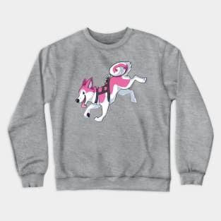 Pink Husky Running Crewneck Sweatshirt